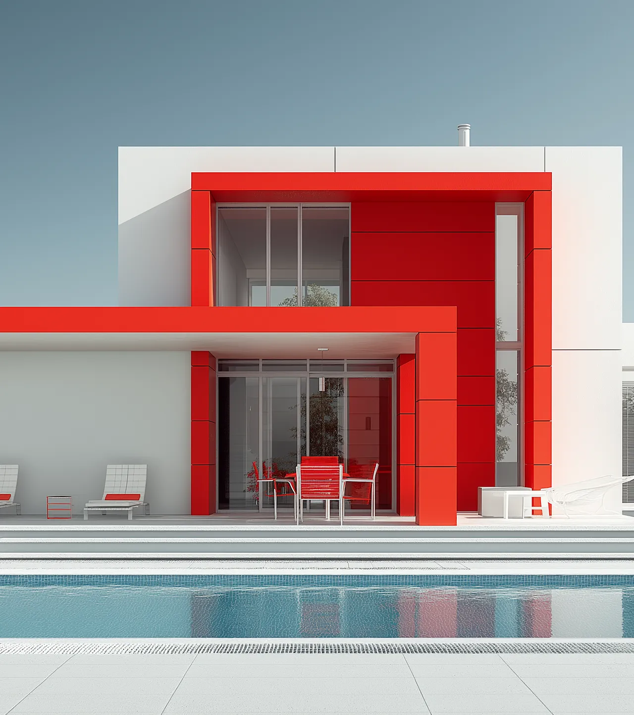 Red and White house